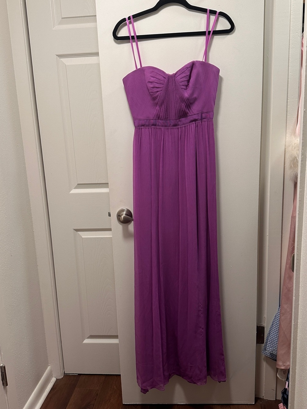 BCBG Maxazria silk Elegant Purple Strapless Maxi Dress